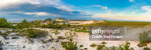 classic hamptons views - marram grass stock pictures, royalty-free photos & images