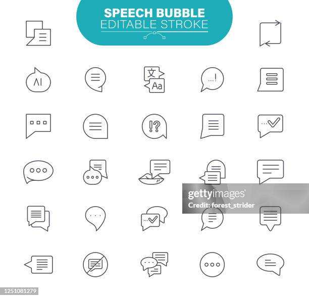 speech bubble icons. set contains icon as communication, discussion, question mark, talking, illustration - application developer stock illustrations