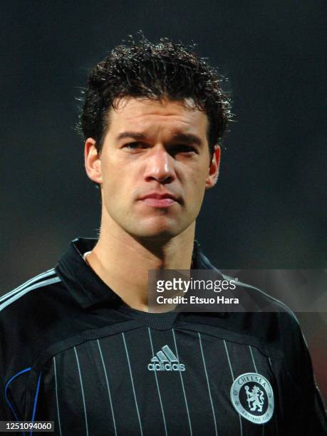 Michael Ballack of Chelsea is seen prior to the UEFA Champions League Group A match between Werder Bremen and Chelsea at the Weser Stadium on...