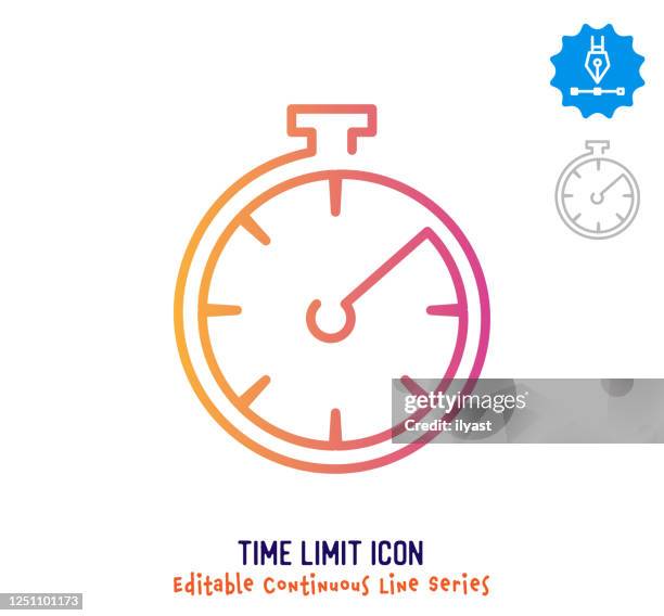 ilustrações de stock, clip art, desenhos animados e ícones de time limit continuous line editable stroke line - temporizador