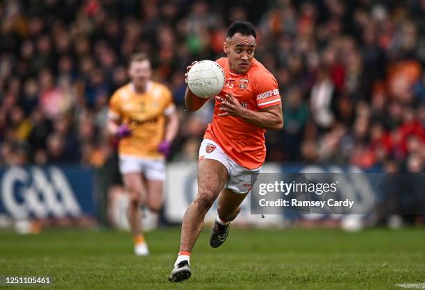 Armagh , United Kingdom - 8 April 2023; Jemar Hall of Armagh during the Ulster GAA Football Senior Championship preliminary round match between...