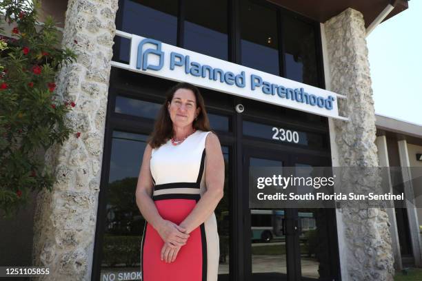 Laura Goodhue, executive director of the Florida Alliance of Planned Parenthood Affiliates, visits the West Palm Beach, Florida, center on June 24,...