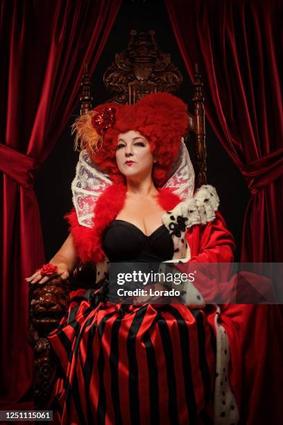 Queen Of Hearts Type Character On The Throne, Foto de stock