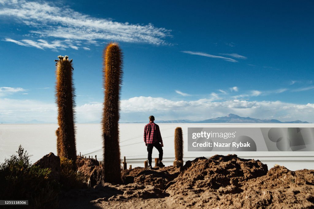 Mann auf Fish Island