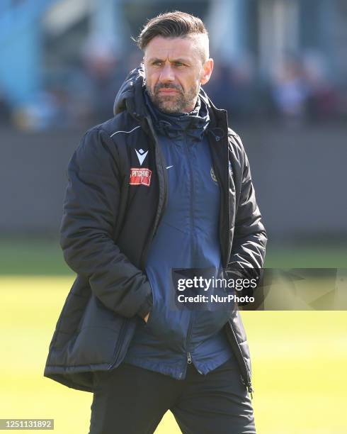 South Shields manager Kevin Phillips during the Northern Premier League Premier match between South Shields and Nantwich Town at Mariners Park, South...