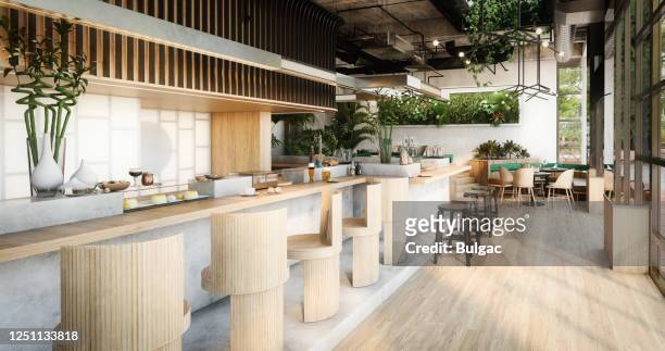 modernes café-interieur - restaurant interior stock-fotos und bilder