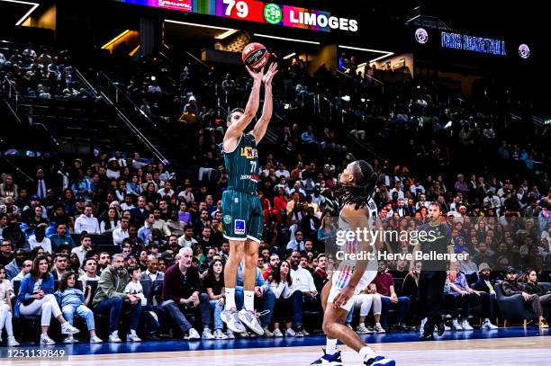 Tomas KYZLINK of Limoges CSP during the Betclic Elite match between Paris and Limoges at Halle Georges-Carpentier on April 9, 2023 in Paris, France.