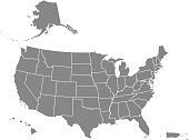 USA map states blank printable