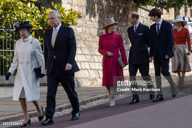 Princess Anne, Princess Royal, Prince Andrew, Duke of York, Sophie, Duchess of Edinburgh, Prince Edward, Duke of Edinburgh and other members of the...