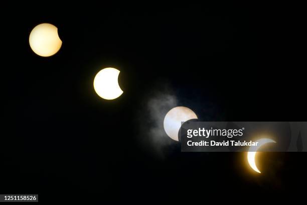 annular solar eclipse - solar eclipse stock pictures, royalty-free photos & images