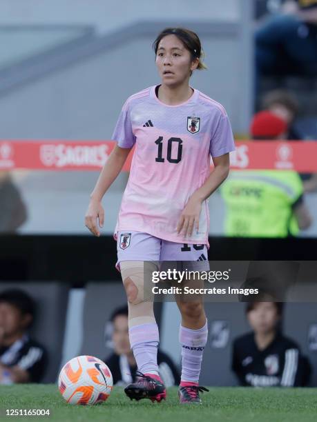 Mana Iwabuchi of Japan Women during the International Friendly Women match between Portugal Women v Japan Women at the Estadio D Afonso Henriques on...