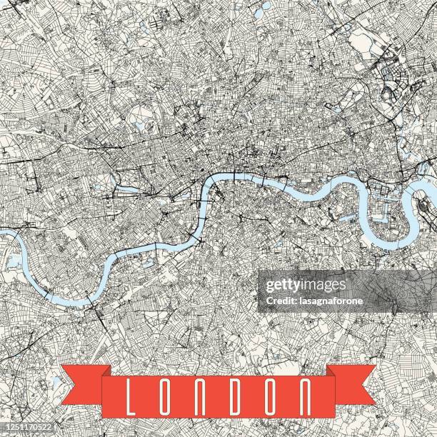 ilustrações de stock, clip art, desenhos animados e ícones de london, england vector map - grande londres