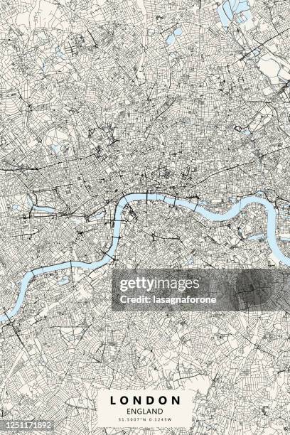 stockillustraties, clipart, cartoons en iconen met londen, engeland vector kaart - london underground