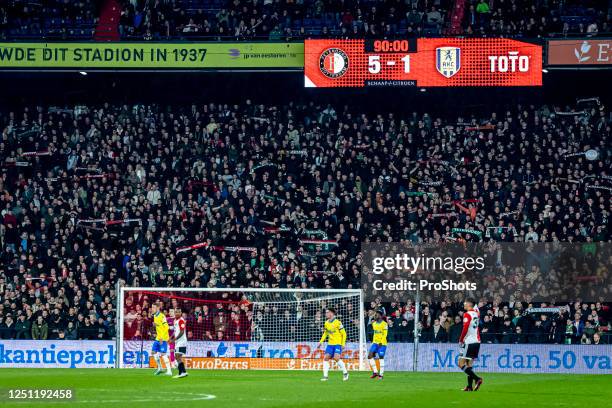Netherlands, , football, Stadium De Kuip, Dutch eredivisie, season 2022 / 2023, during the match Feyenoord - RKC, scorebord with the 5-1 - Photo by...