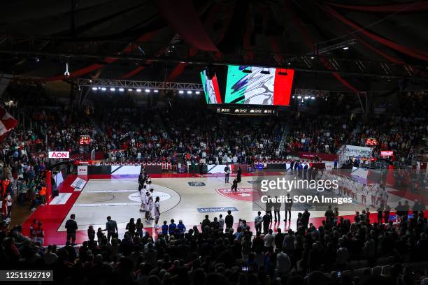 Interior view of the Palasport Lino Oldrini during LBA Lega Basket A 2022/23 Regular Season game between Pallacanestro Varese OpenJobMetis and...