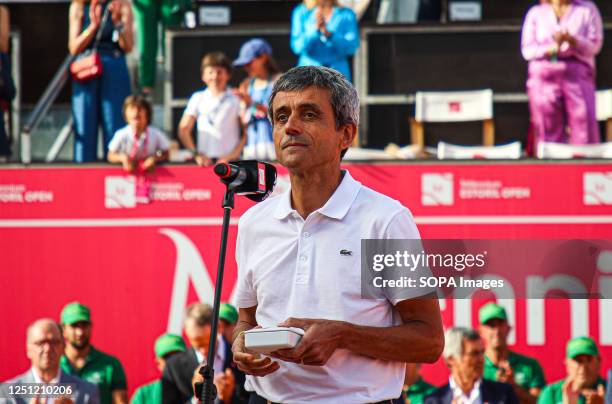 Umpire, Carlos Ramos seen after the Final of the Millennium Estoril Open tournament between Miomir Kecmanovic and Casper Ruud at CTE- Clube de Ténis...