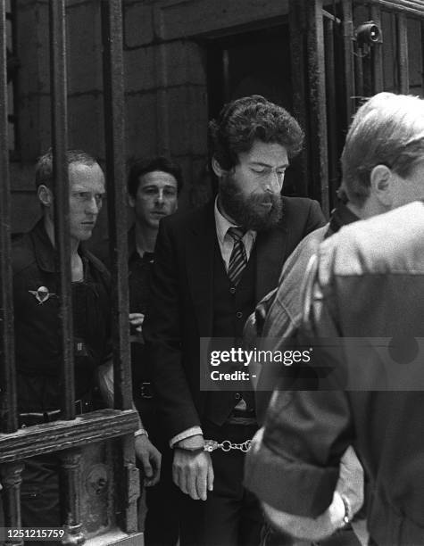 Lebanese Georges Ibrahim Abdallah comes out of the courthouse in Lyon 10 July 1986, after being condemned to 4 years jail. Abdallah a pro Palestinian...