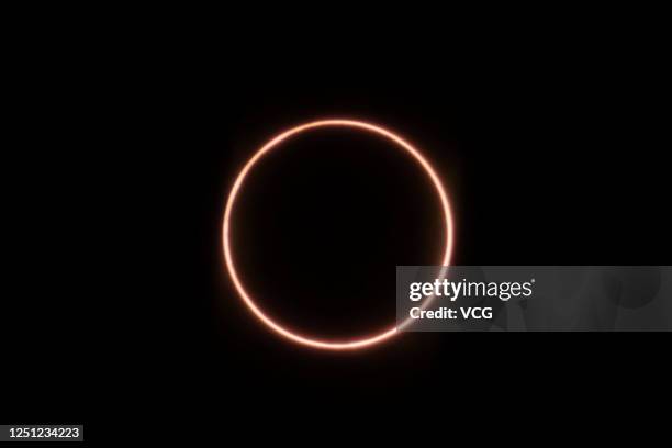 The annular solar eclipse is seen on June 21, 2020 in Xiamen, Fujian Province of China.