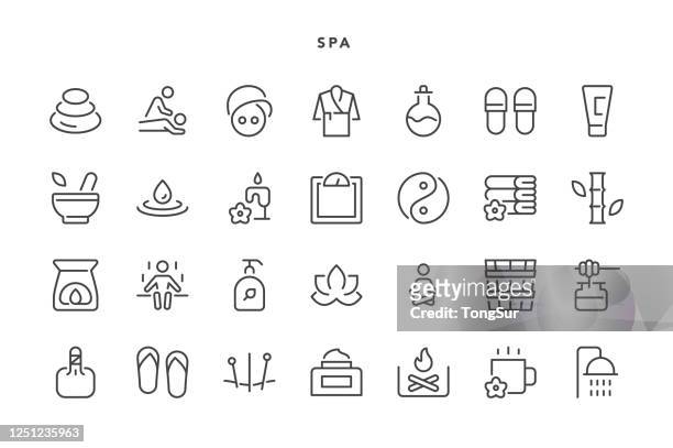 ilustrações, clipart, desenhos animados e ícones de ícones spa - alternative therapy