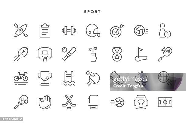 ilustraciones, imágenes clip art, dibujos animados e iconos de stock de iconos deportivos - badminton racket