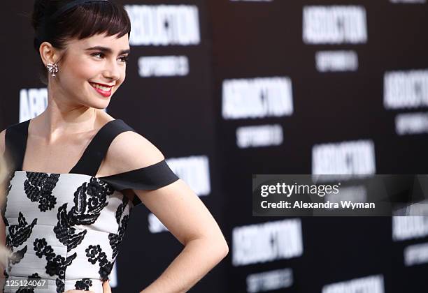 Lily Collins at the "Abduction" Los Angeles Premiere held at Grauman's Chinese Theatre on September 15, 2011 in Hollywood, California.