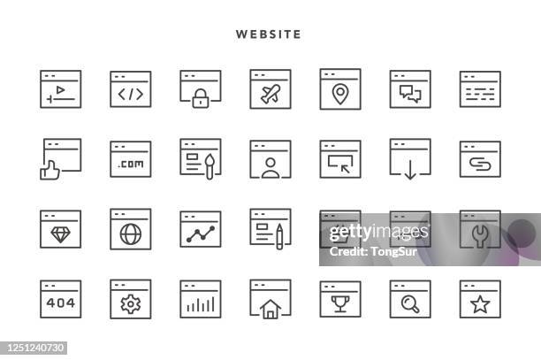 illustrazioni stock, clip art, cartoni animati e icone di tendenza di icone del sito web - navigare in internet