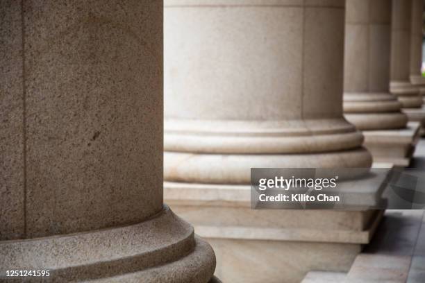 column outside of government building - china banking regulatory commission stock-fotos und bilder