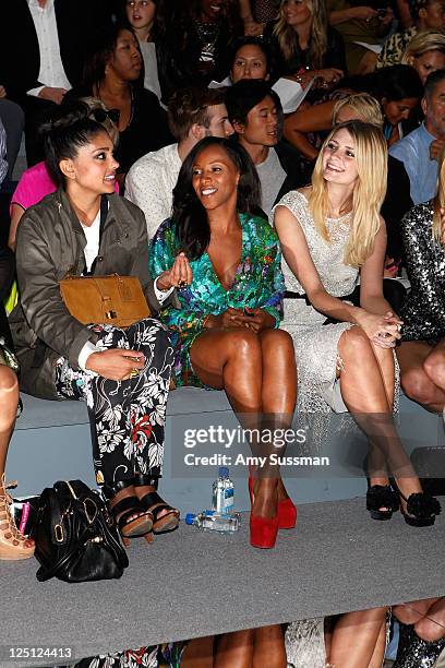 Designer Rachel Roy , June Ambrose , and Mischa Barton for FIJI Water at Naeem Kahn Spring 2012 Mercedes-Benz Fashion Week on September 15, 2011 in...