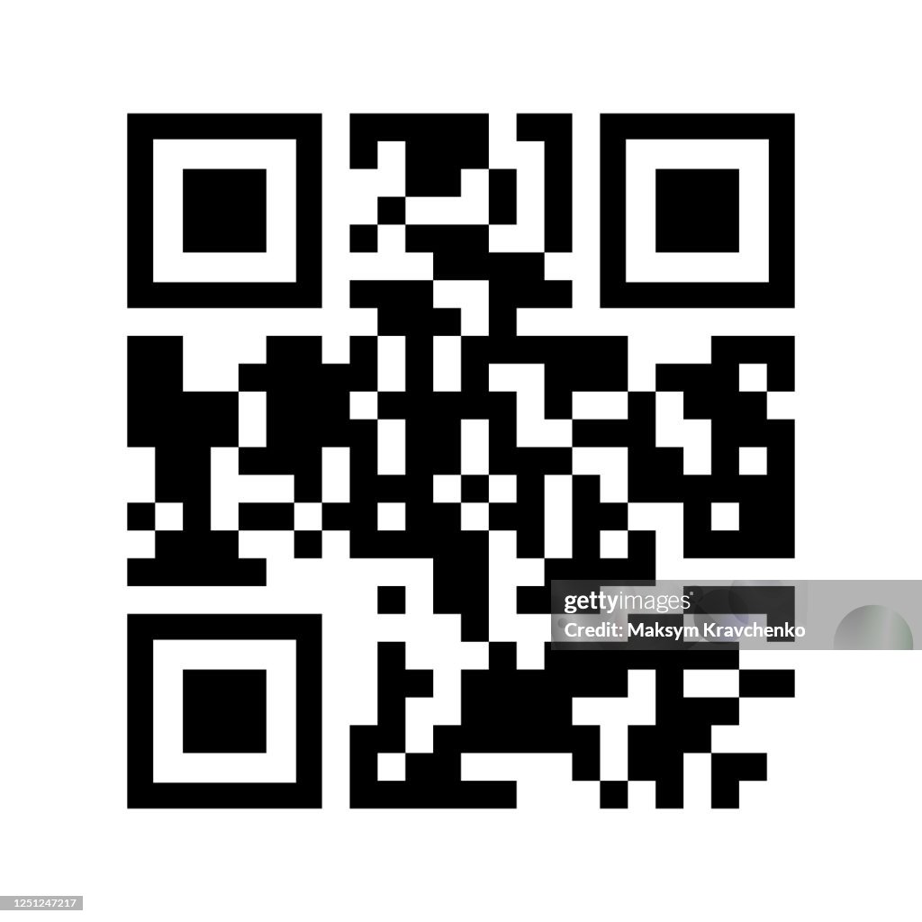 Vector Qr Code Sample For Smartphone Scanning Isolated On White ...