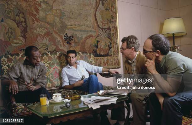 American writer James Baldwin gives an interview to Harlem Desir, founder of SOS Racisme, a French anti-racism group. Baldwin is actively involved in...