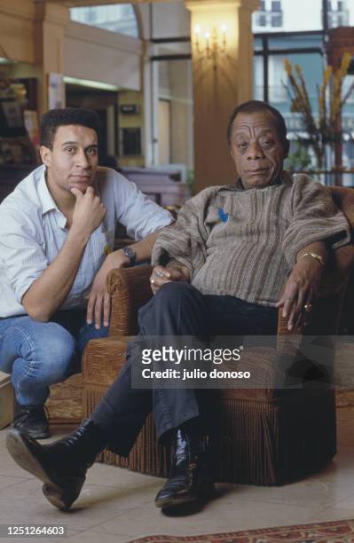 American writer James Baldwin gives an interview to Harlem Desir, founder of SOS Racisme, a French anti-racism group. Baldwin is actively involved in...