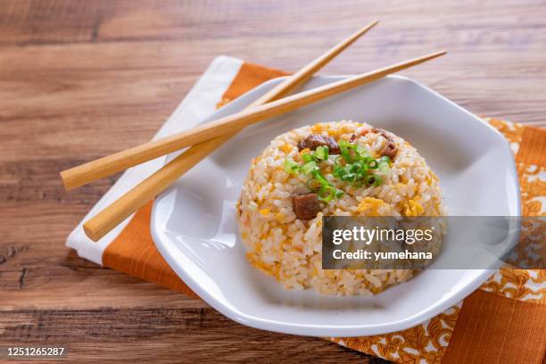 fried rice, chinese - fried rice stock pictures, royalty-free photos & images