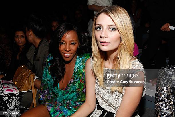 June Ambrose and Mischa Barton for FIJI Water at Naeem Kahn Spring 2012 Mercedes-Benz Fashion Week on September 15, 2011 in New York City.