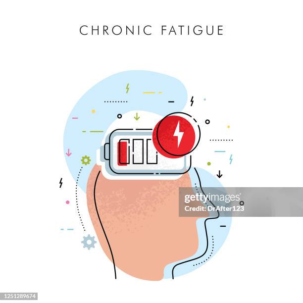 ilustrações, clipart, desenhos animados e ícones de fadiga crônica em saúde mental - tired