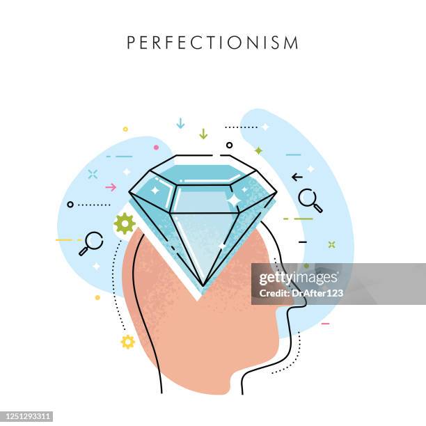 mental health perfectionism - low self esteem stock illustrations