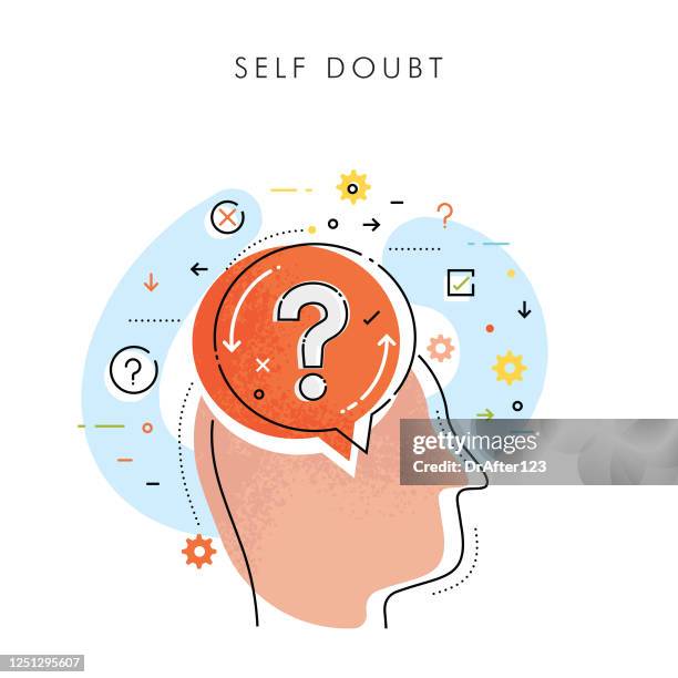 mental health self doubt - different languages vector stock illustrations