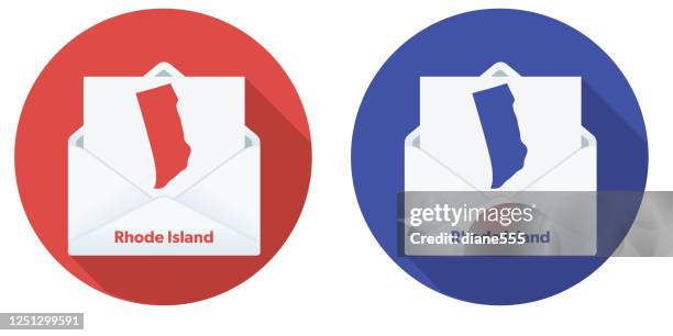 ilustraciones, imágenes clip art, dibujos animados e iconos de stock de correo electoral de ee.uu. en votación: rhode island - tarjeta censal