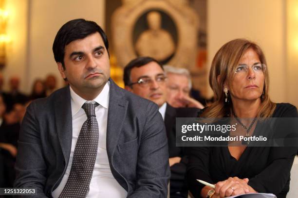 Italian magistrate Luca Palamara and the italian entrepreneur Emma Marcegaglia during the congress organized at Ripetta Residence, entitled Justice...