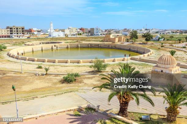 basins of aghlabides in kairouan - kairwan stock pictures, royalty-free photos & images