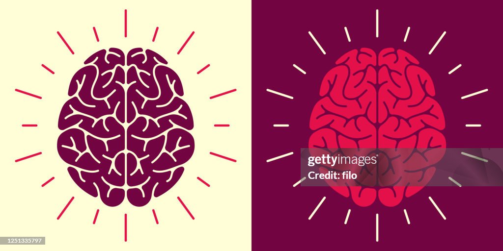 Symbole et icône du cerveau humain