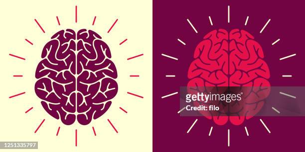 human brain  symbol and icon - human brain stock illustrations