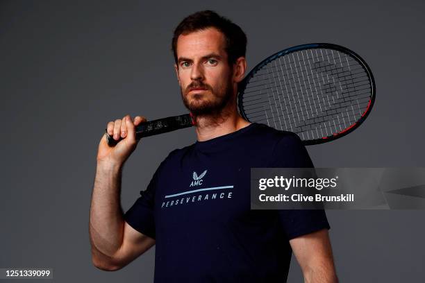 Andy Murray poses for a photo prior to Schroders Battle of the Brits at the National Tennis Centre on June 22, 2020 in London, England.