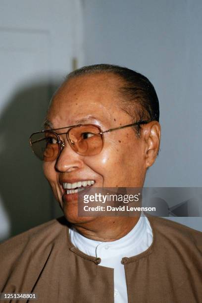 General Ne Win, Burmese leader, on November 21, 1987 in Rangoon, in Burma .