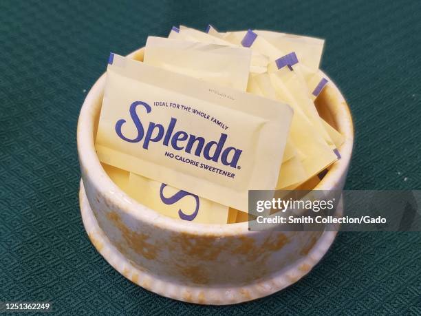 Close-up of box for Splenda brand artificial sweetener, San Ramon, California, June 18, 2020.