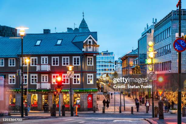 characteristic architecture of reykjavik downtown at the capital city of iceland - reykjavik county stock pictures, royalty-free photos & images