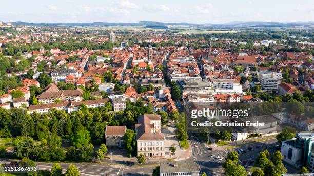 Panoramic picture of the city center of the university town of Goettingen on June 22, 2020 in Goettingen, Germany.