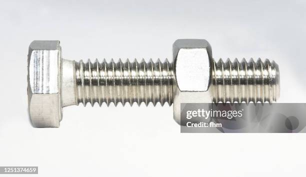 screw with nut - threading stock pictures, royalty-free photos & images