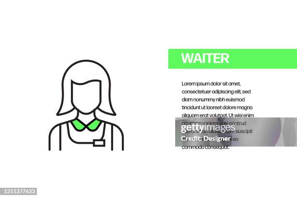 waiter flat line icon, outline vector symbol illustration. - empty banquet table stock illustrations