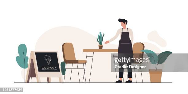 restaurant, food and drink related vector illustration - service bell stock illustrations