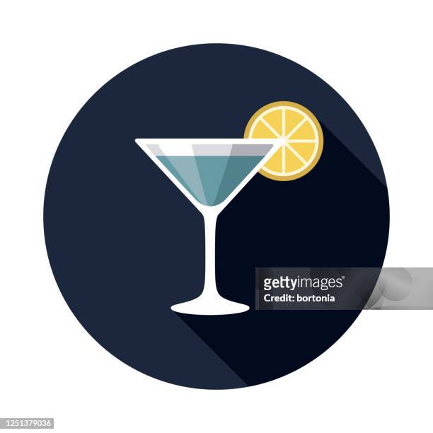 blue cocktail gender reveal icon - martini stock illustrations